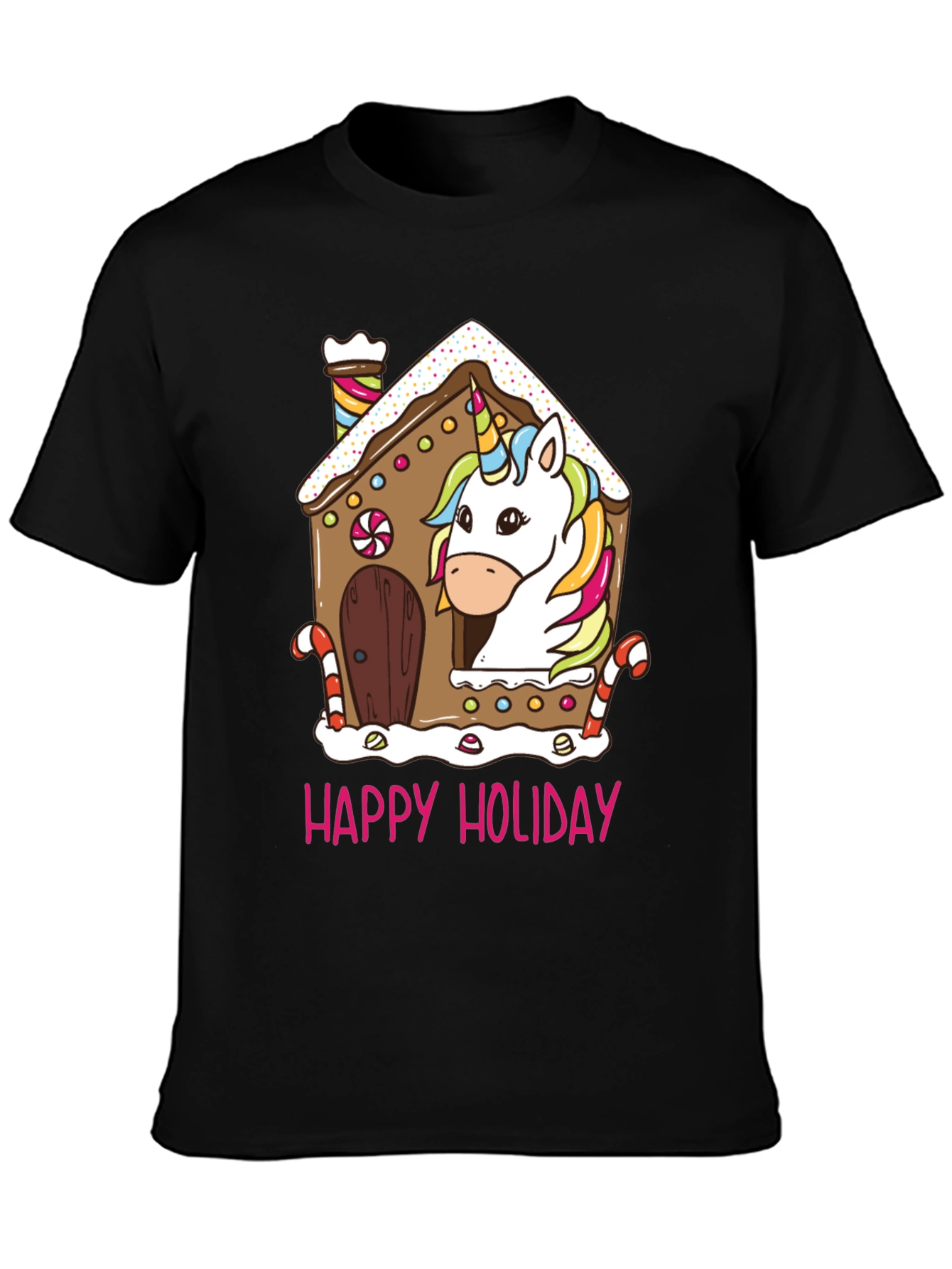 Unicorn Gingerbread House Christmas T-Shirt | Cute Holiday Unicorn Tee | Festive Christmas Graphic Shirt | Gift for Unicorn Lovers | Free Shipping $50+