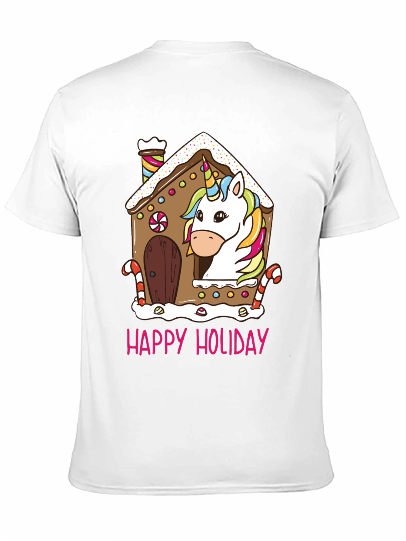 Unicorn Gingerbread House Christmas T-Shirt | Cute Holiday Unicorn Tee | Festive Christmas Graphic Shirt | Gift for Unicorn Lovers | Free Shipping $50+