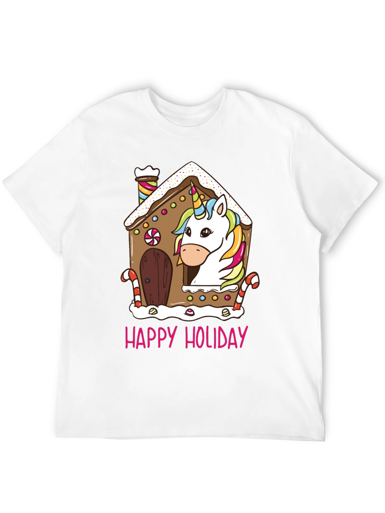Unicorn Gingerbread House Christmas T-Shirt | Cute Holiday Unicorn Tee | Festive Christmas Graphic Shirt | Gift for Unicorn Lovers | Free Shipping $50+