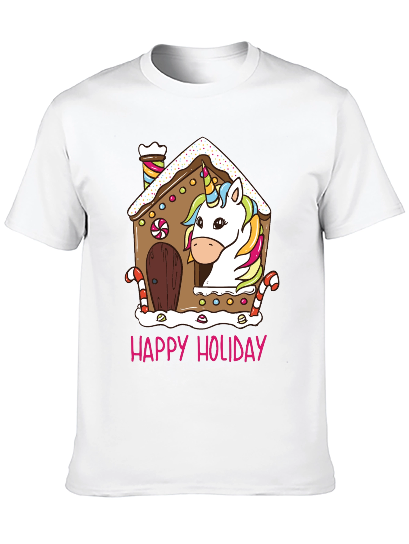Unicorn Gingerbread House Christmas T-Shirt | Cute Holiday Unicorn Tee | Festive Christmas Graphic Shirt | Gift for Unicorn Lovers | Free Shipping $50+