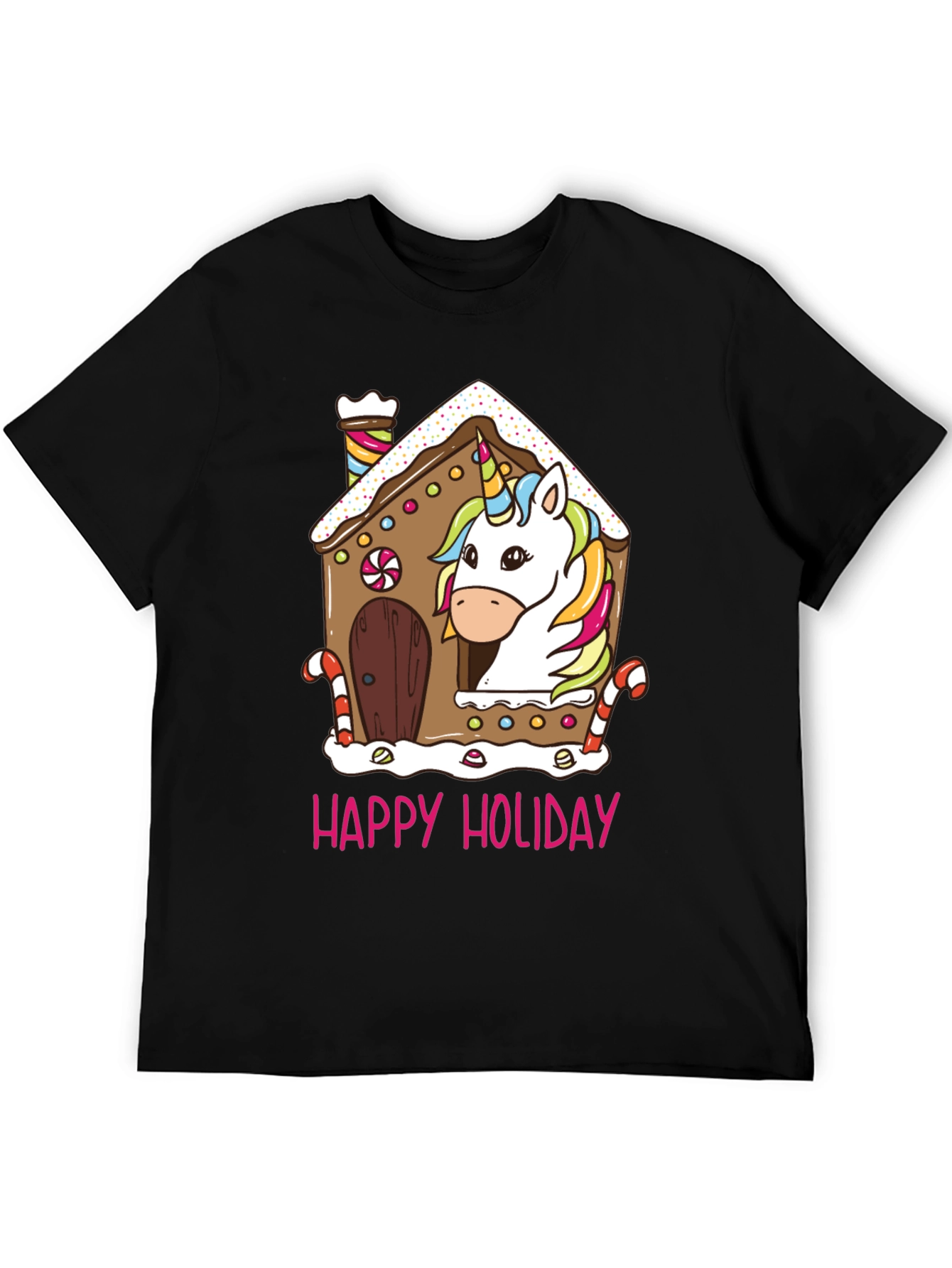 Unicorn Gingerbread House Christmas T-Shirt | Cute Holiday Unicorn Tee | Festive Christmas Graphic Shirt | Gift for Unicorn Lovers | Free Shipping $50+