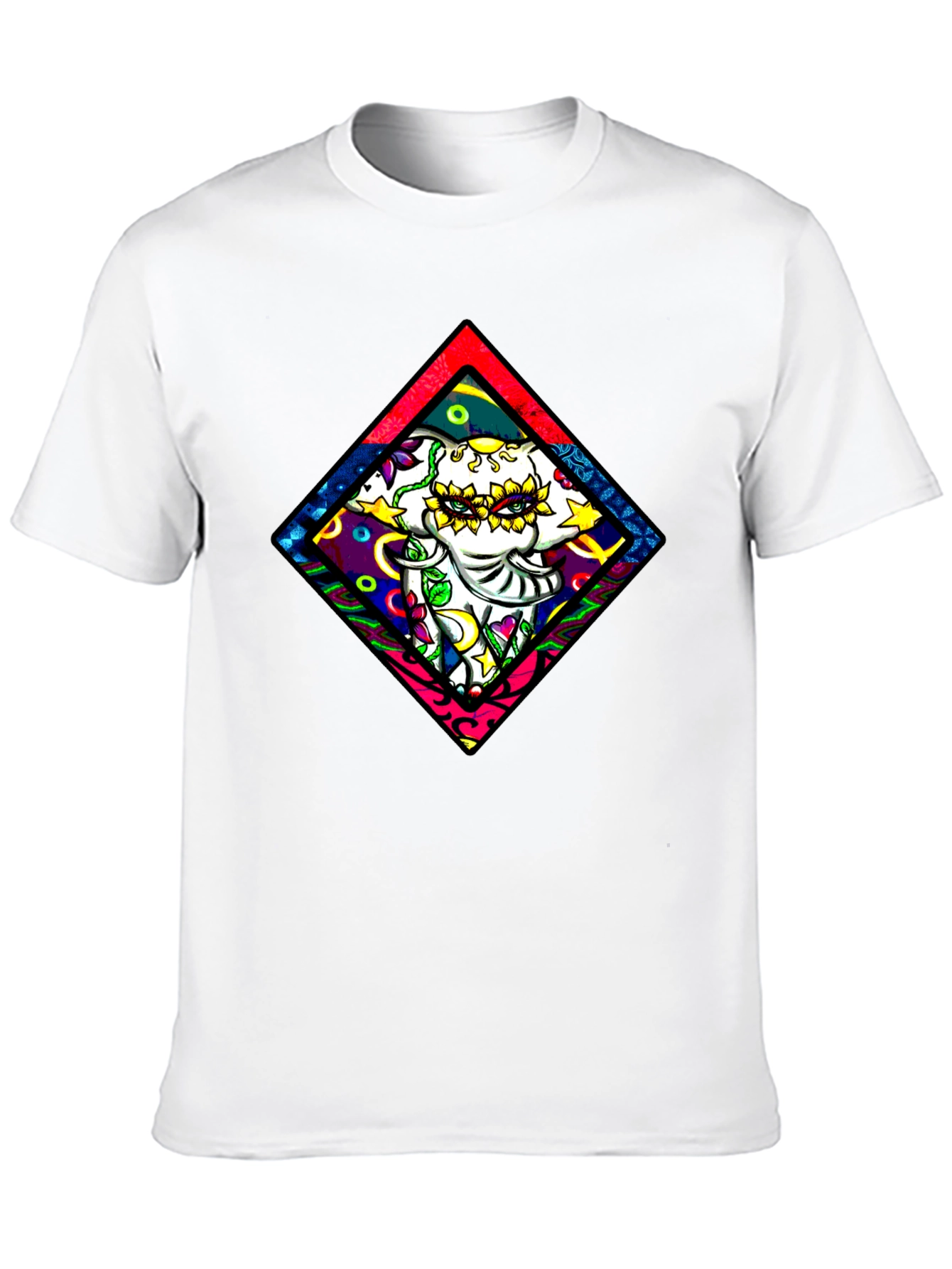 Elephant Diamond Graphic T-Shirt - Black