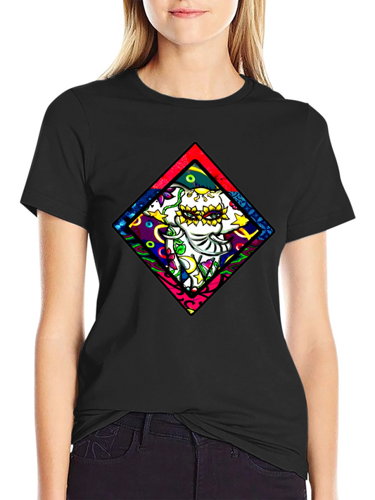 Elephant Diamond Graphic T-Shirt - Black