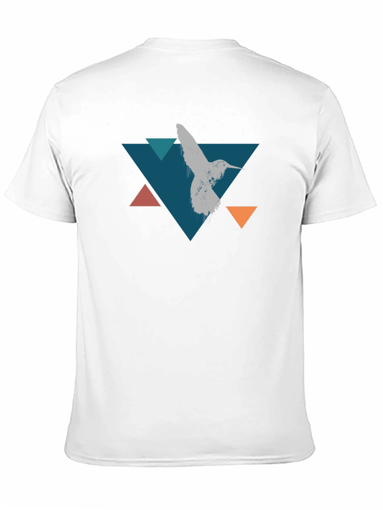 Geometric Hummingbird T-Shirt - Stylish Black Tee