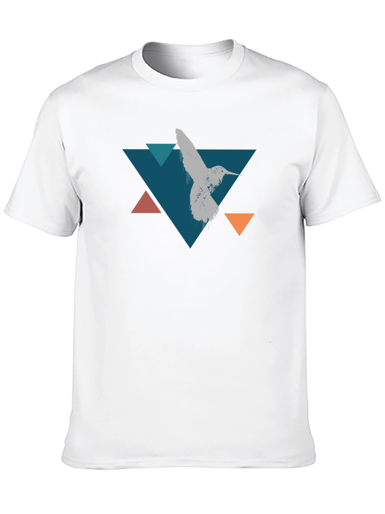 Geometric Hummingbird T-Shirt - Stylish Black Tee