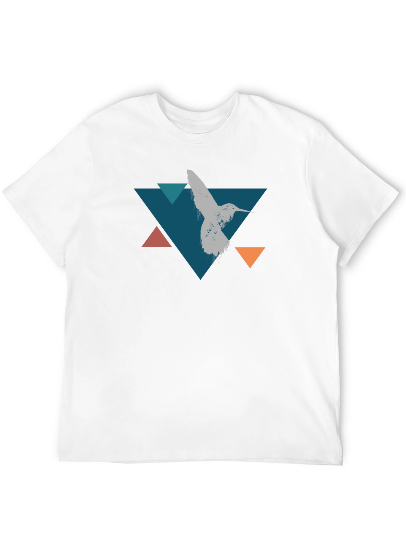Geometric Hummingbird T-Shirt - Stylish Black Tee