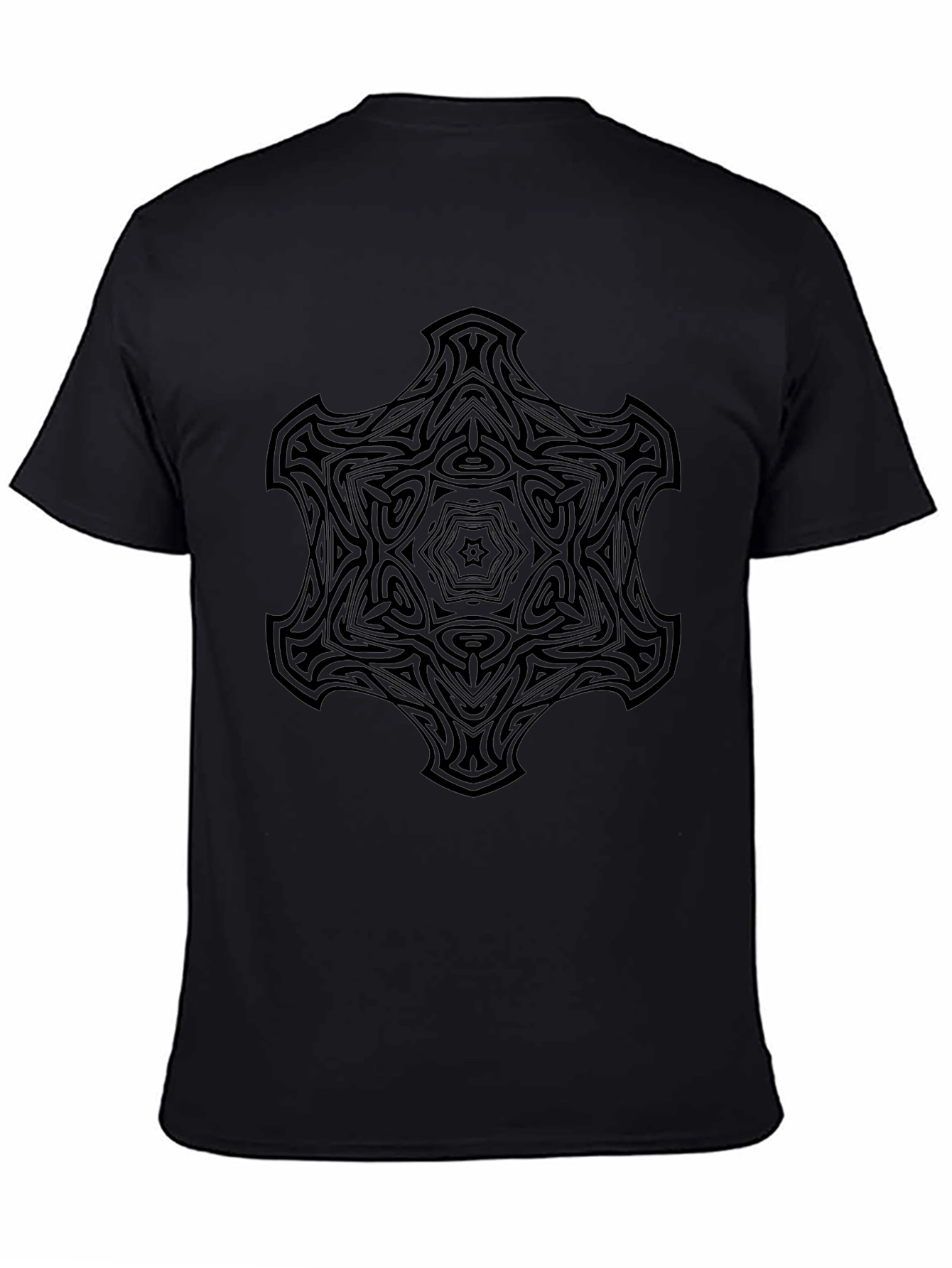 Abstract Graphic Print Black Tee