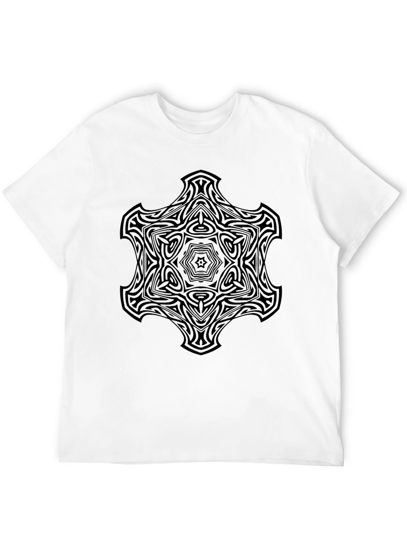 Abstract Graphic Print Black Tee