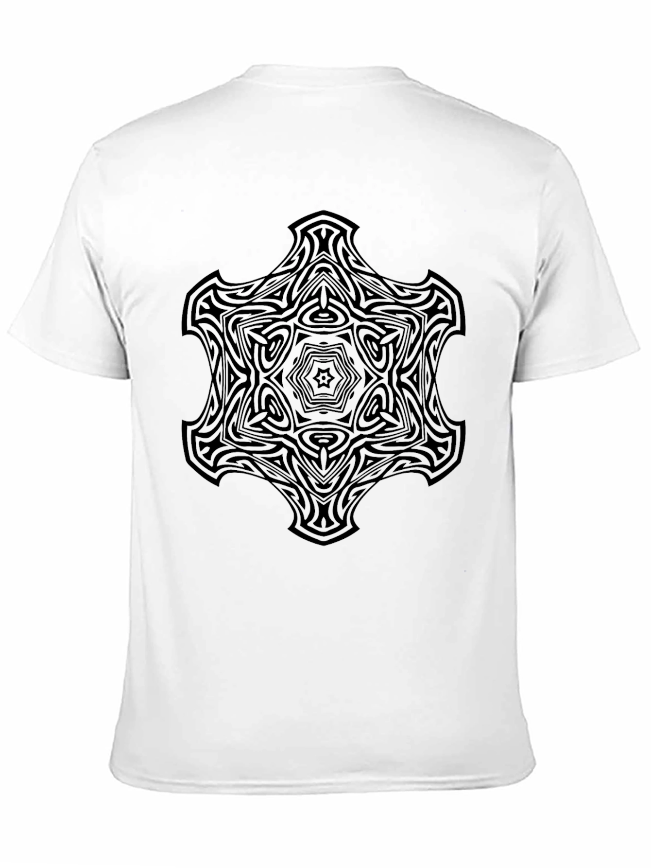 Abstract Graphic Print Black Tee