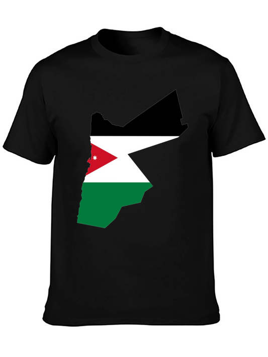 Jordan Flag Map Graphic Tee - Black Cotton T-Shirt