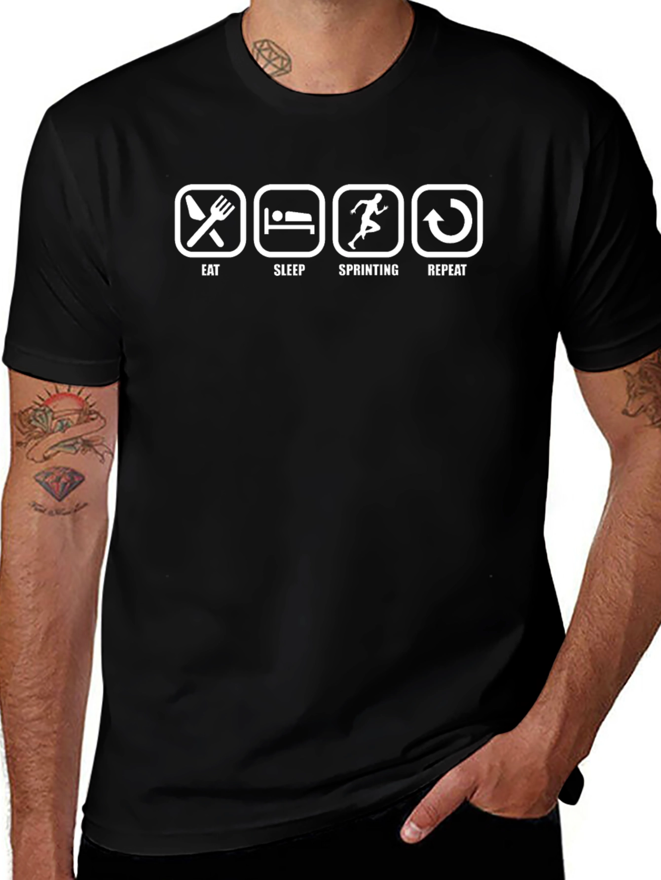 Eat Sleep Sprinting Repeat Graphic Tee