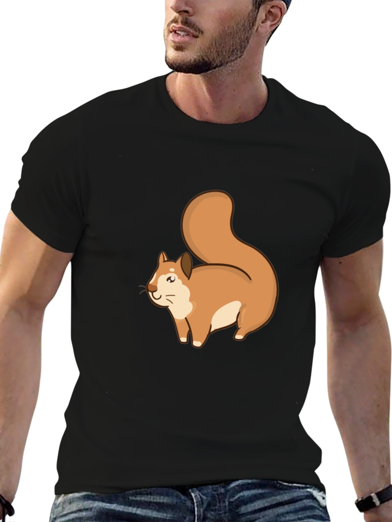 Squirrel Graphic Black T-Shirt