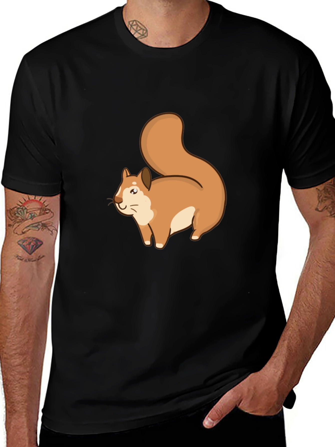 Squirrel Graphic Black T-Shirt
