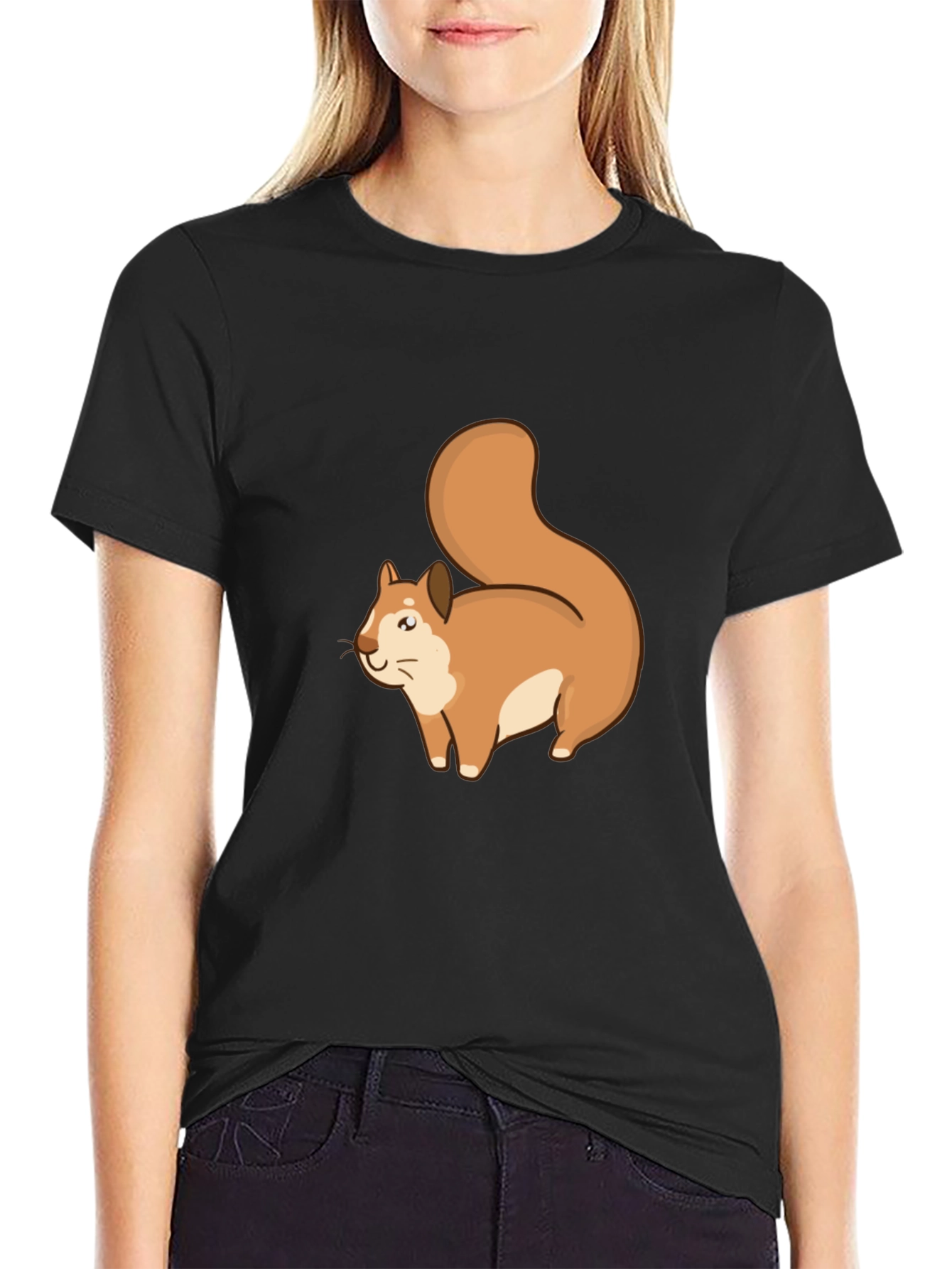 Squirrel Graphic Black T-Shirt