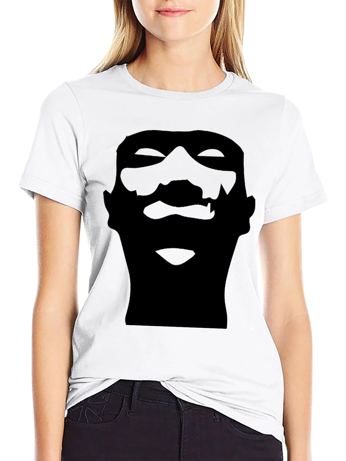 Silhouette Face Graphic Black T-Shirt