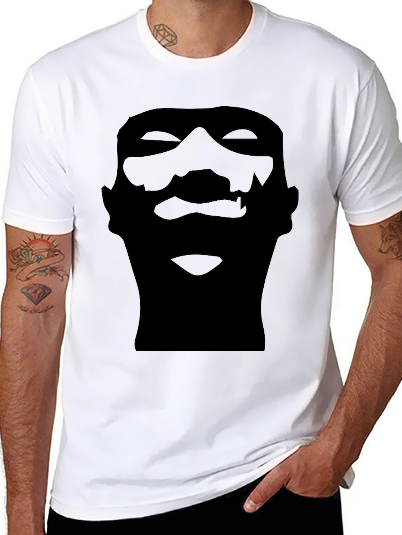 Silhouette Face Graphic Black T-Shirt