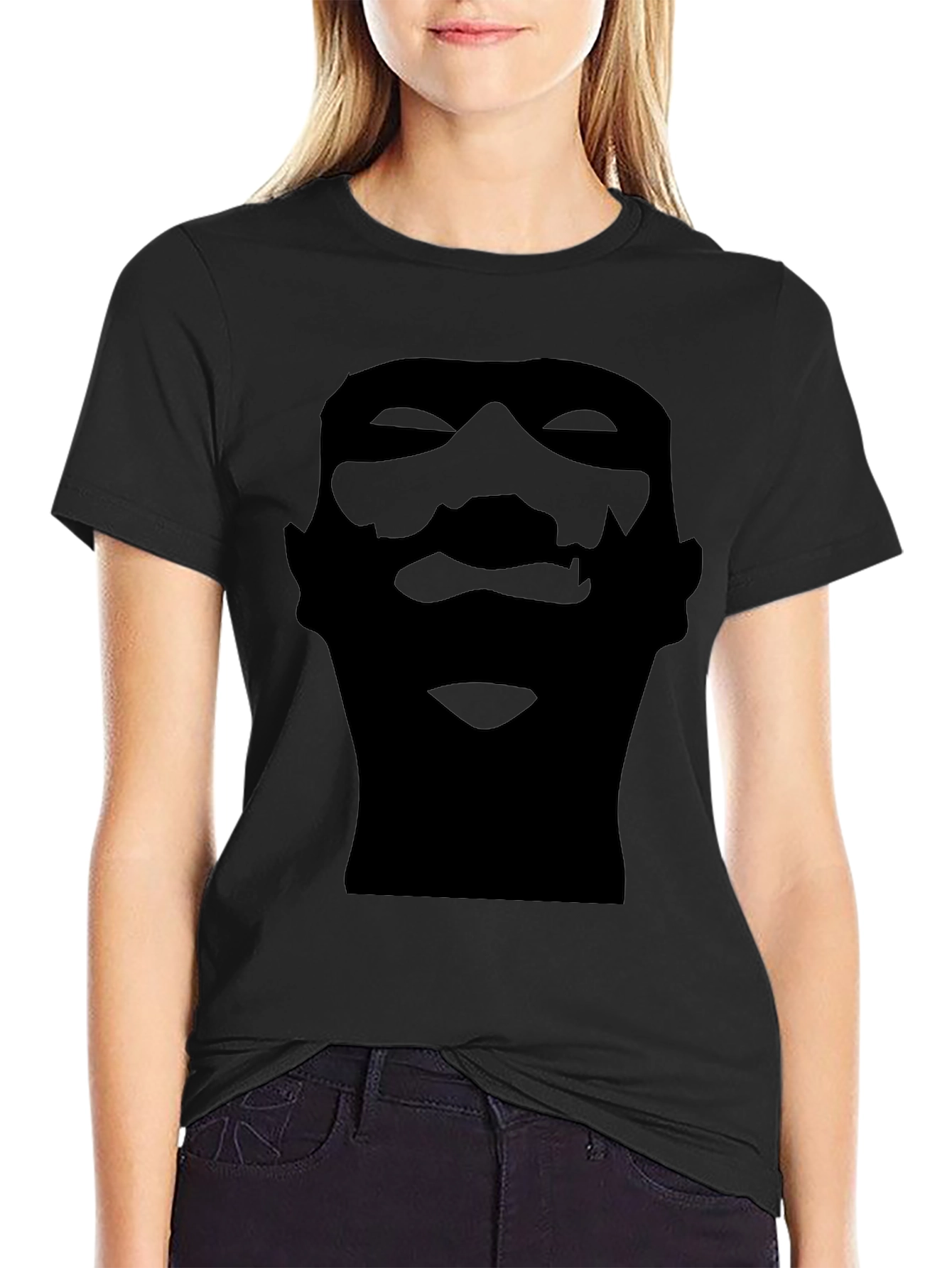 Silhouette Face Graphic Black T-Shirt