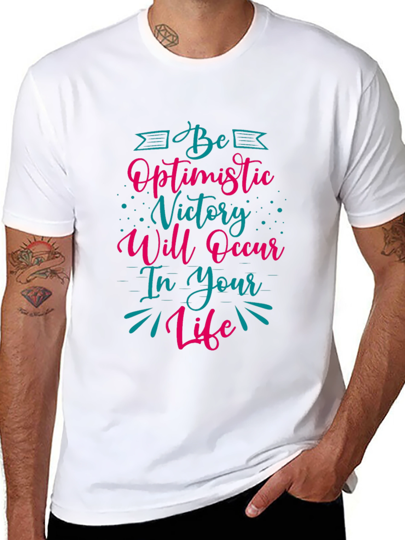 Optimistic Victory Graphic Black T-Shirt