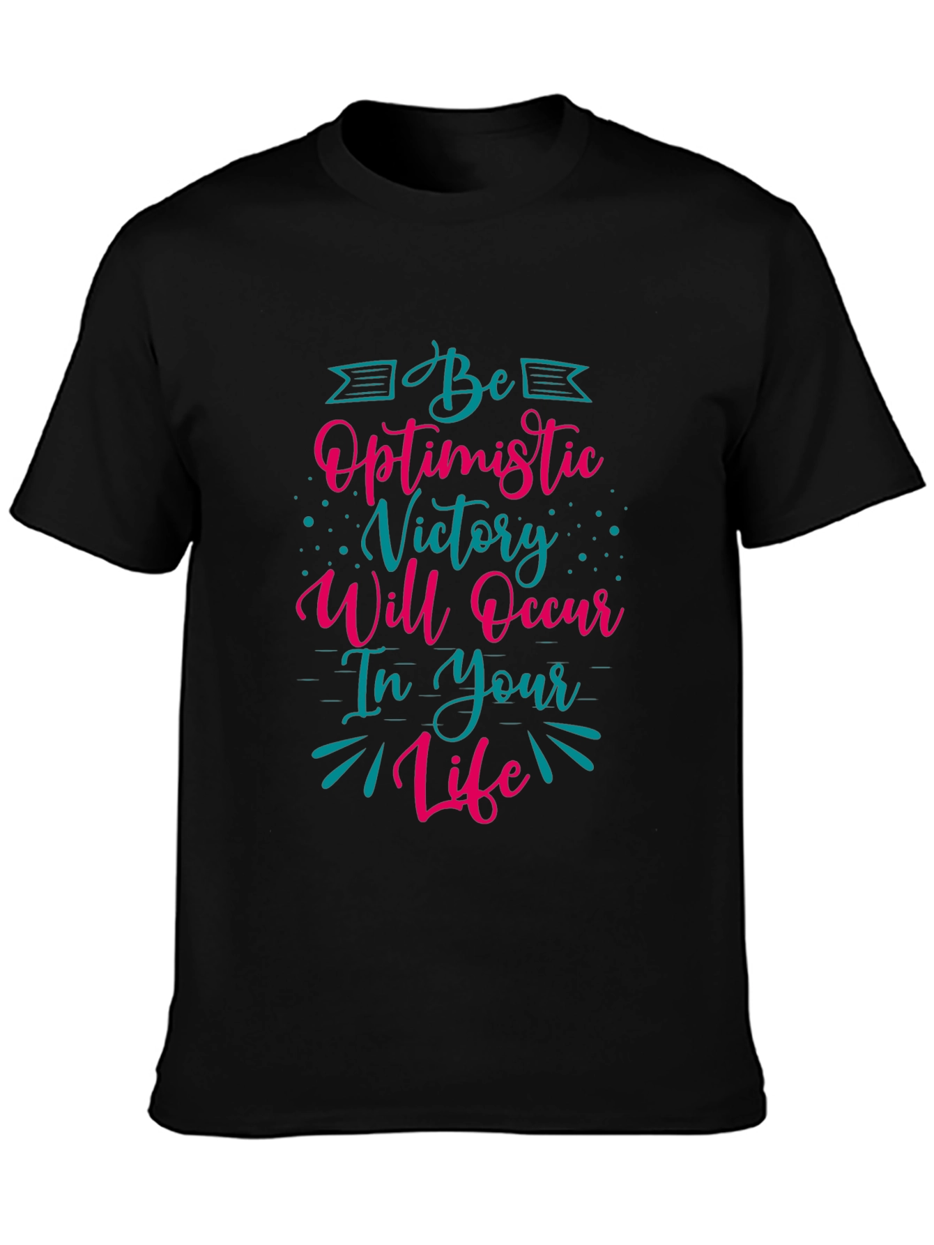 Optimistic Victory Graphic Black T-Shirt