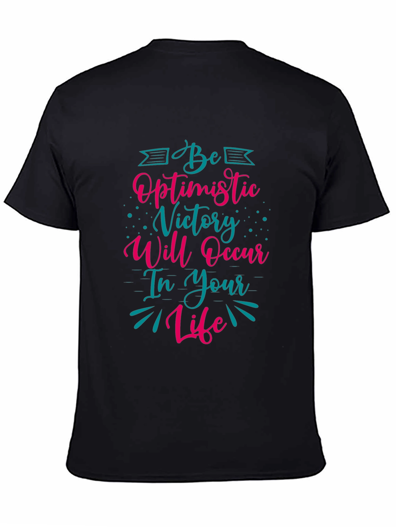 Optimistic Victory Graphic Black T-Shirt