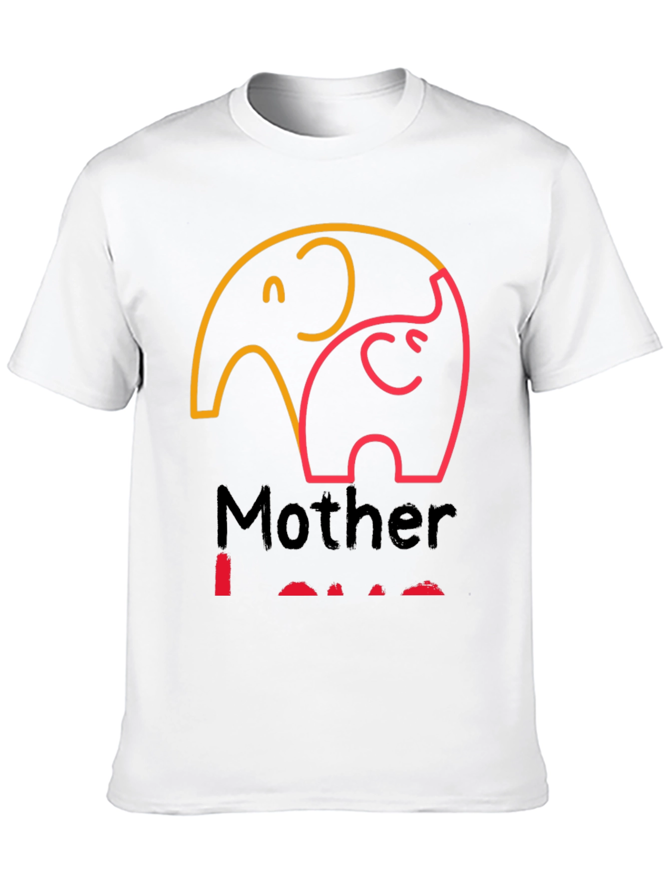 Mother Love Elephant Graphic Tee - Black