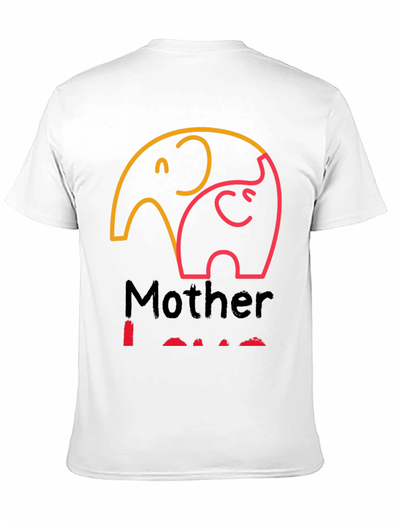 Mother Love Elephant Graphic Tee - Black