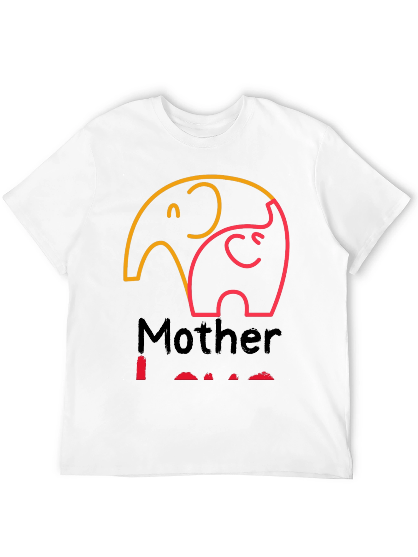 Mother Love Elephant Graphic Tee - Black