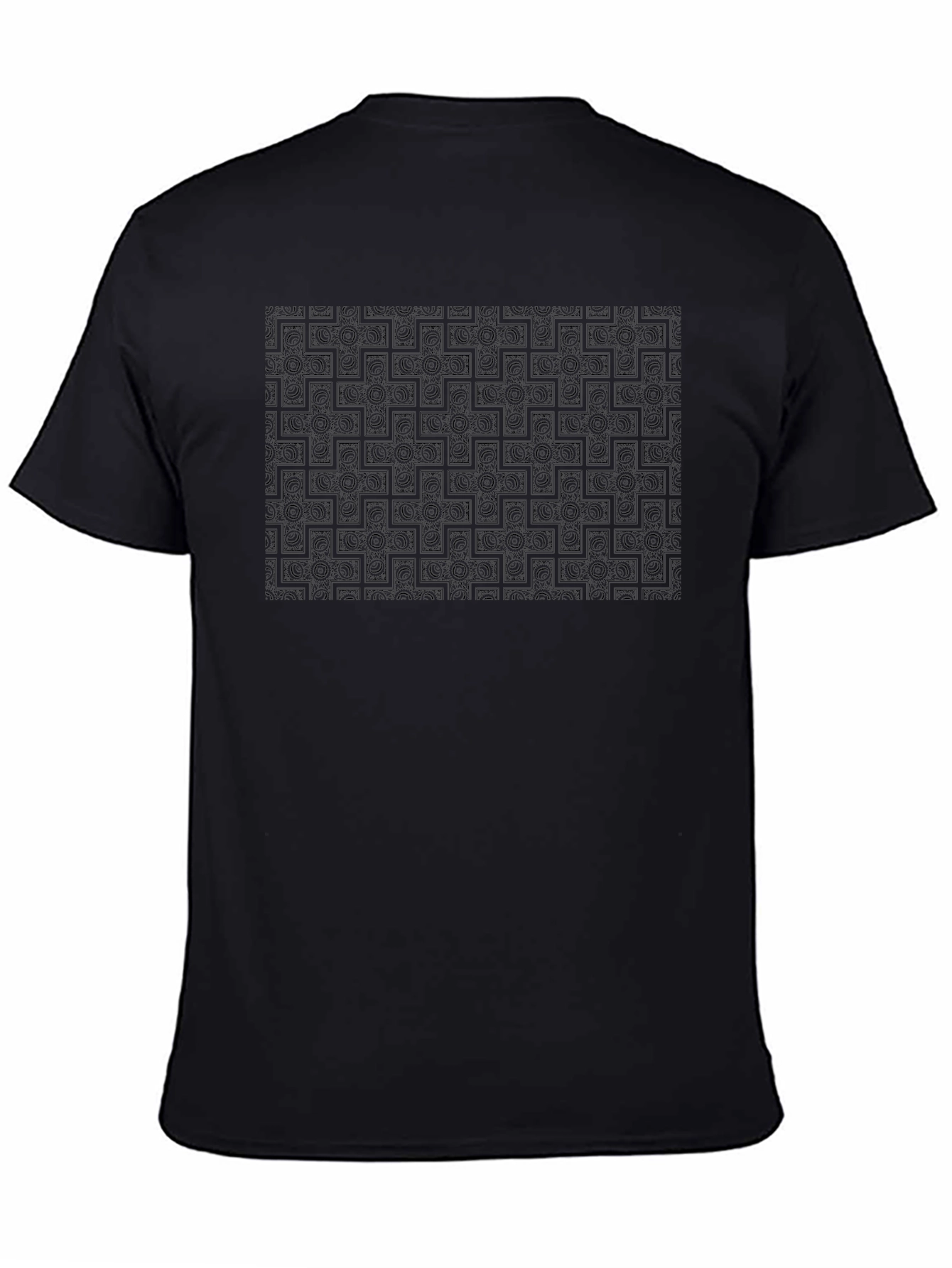 Geometric Print Black T-Shirt
