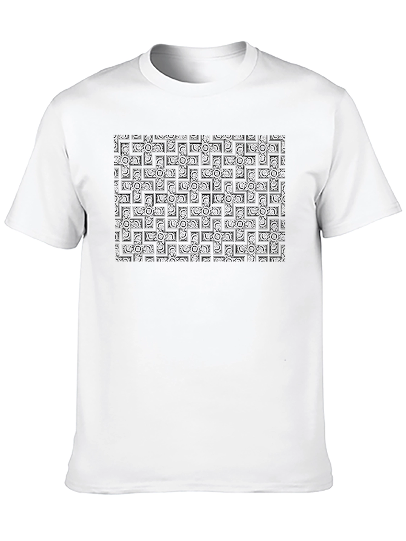 Geometric Print Black T-Shirt
