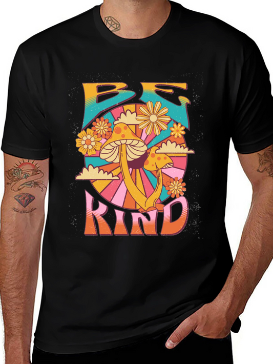 Be Kind Mushroom Graphic Tee - Retro Style