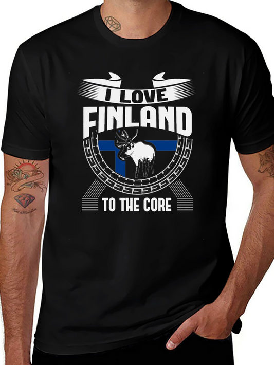 I Love Finland to the Core Black T-Shirt