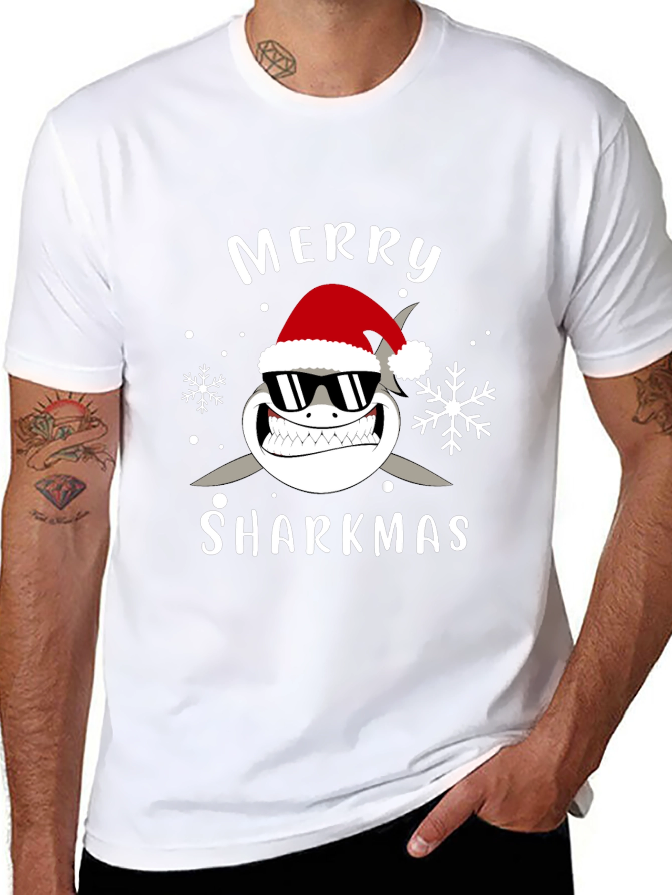 Merry Sharkmas Graphic T-Shirt