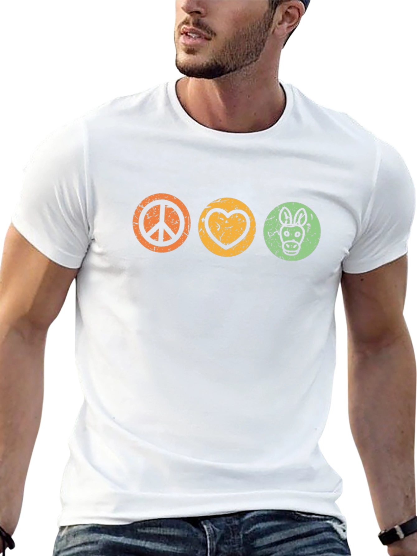 Peace Love Donkey Graphic T-Shirt