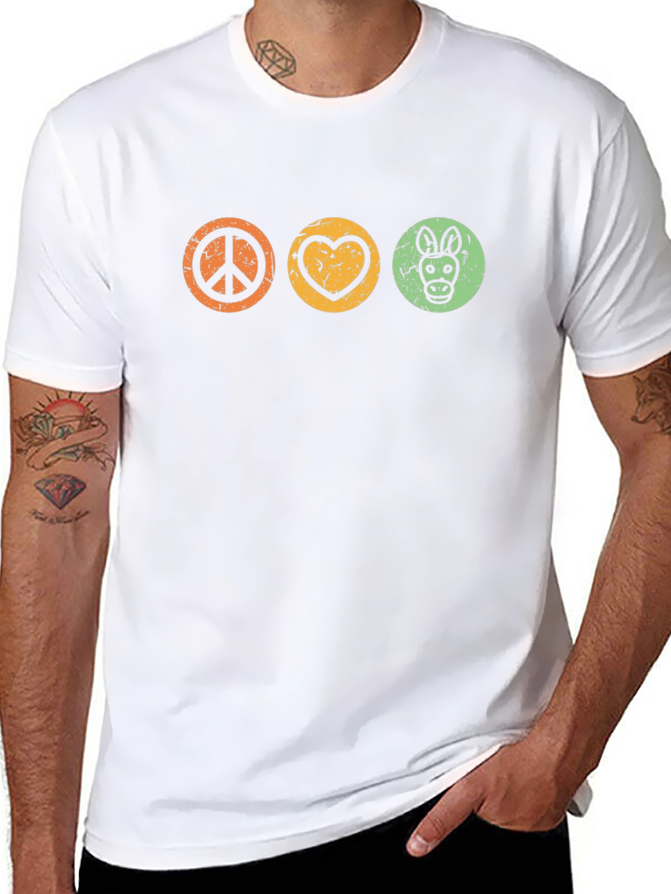 Peace Love Donkey Graphic T-Shirt