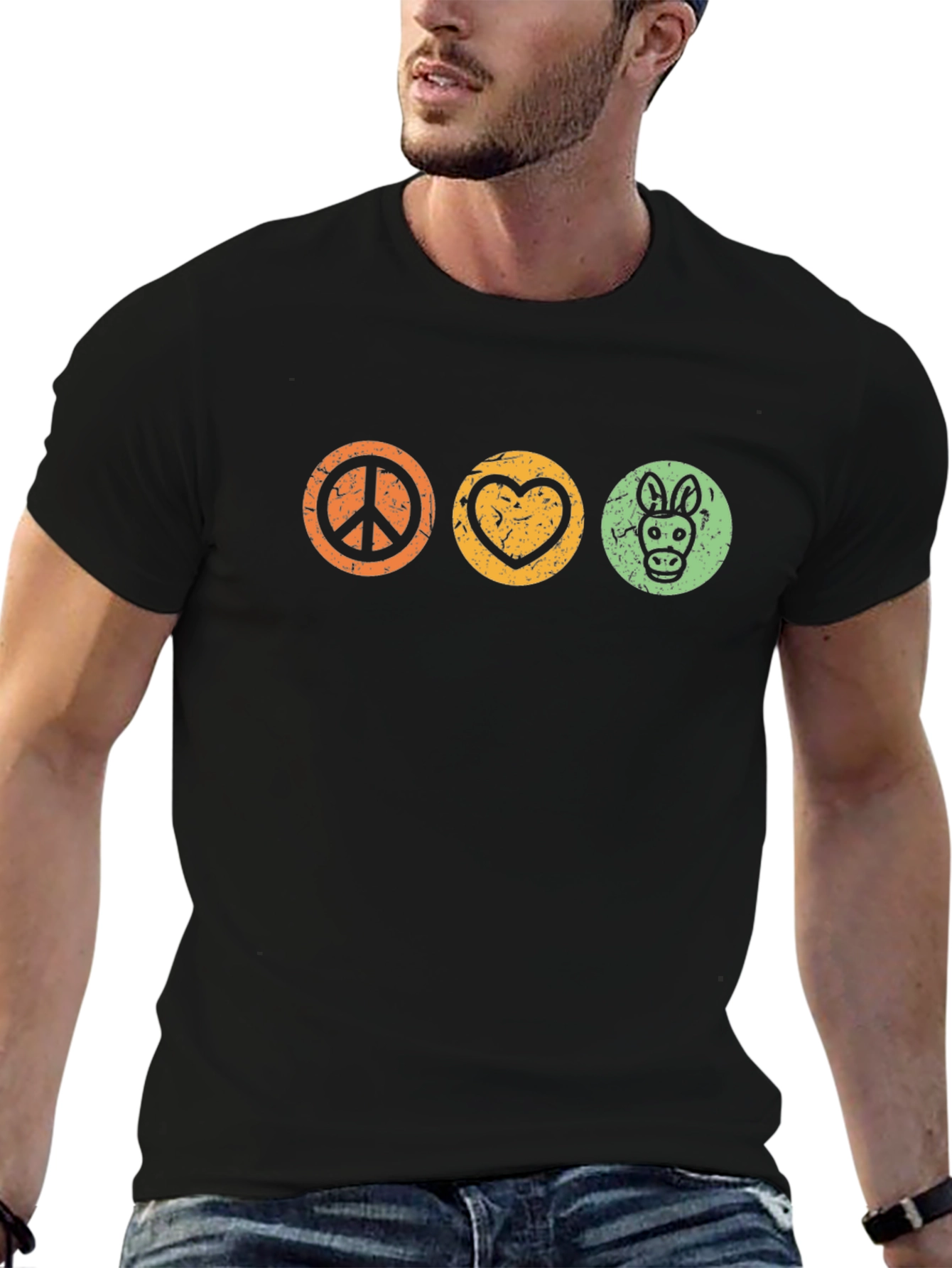 Peace Love Donkey Graphic T-Shirt