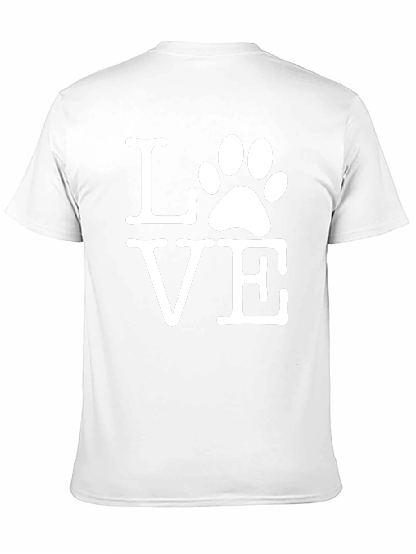 LOVE Paw Print Graphic Tee - Black Cotton Shirt