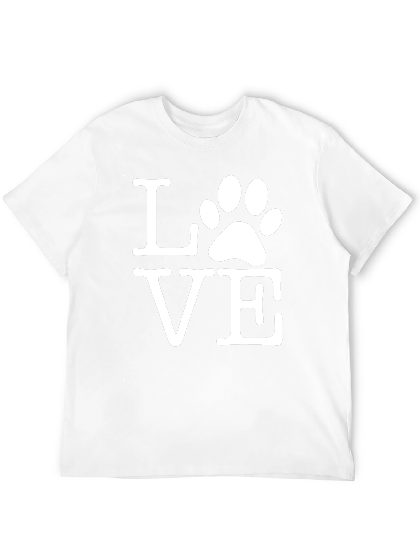 LOVE Paw Print Graphic Tee - Black Cotton Shirt