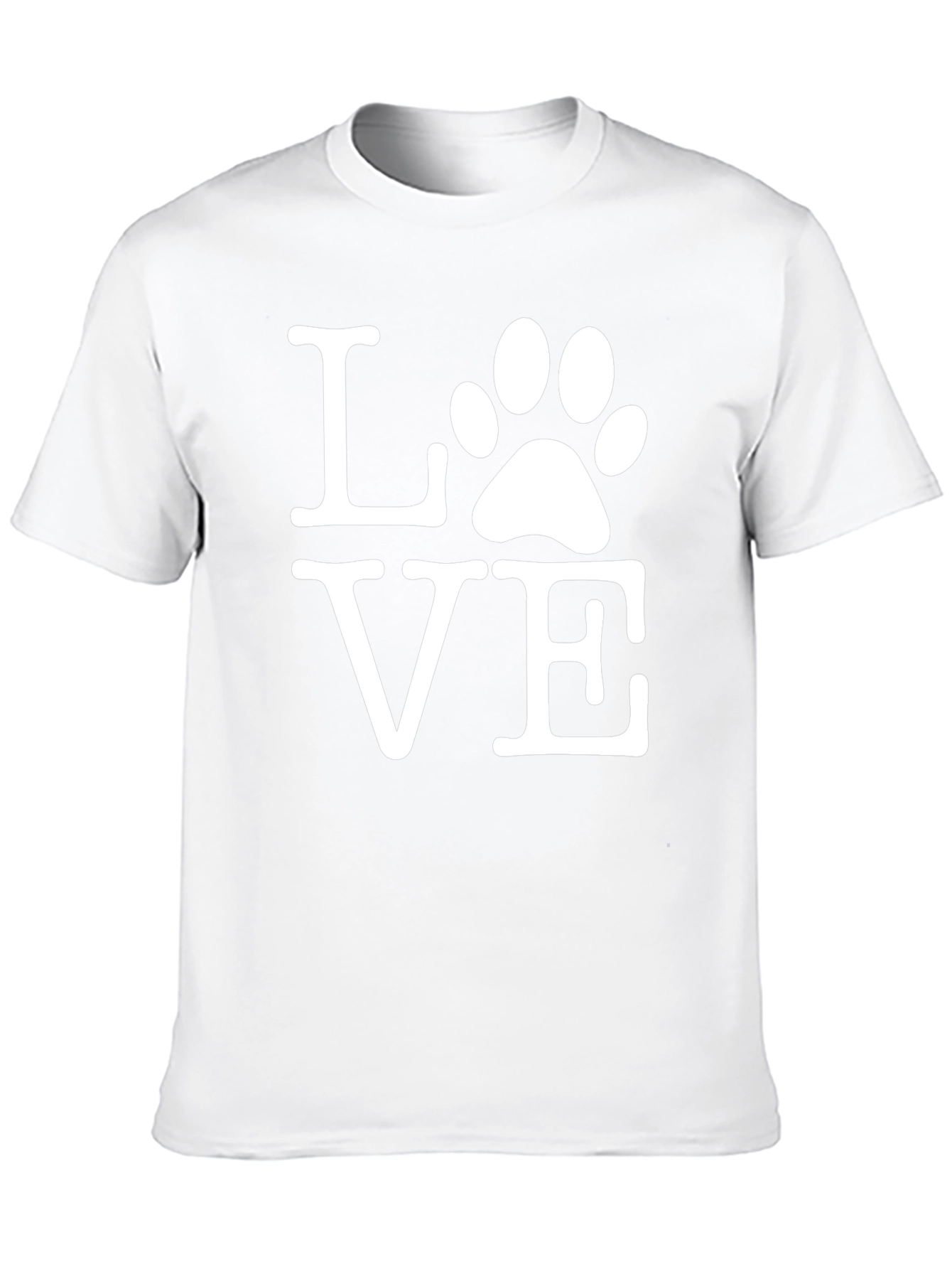 LOVE Paw Print Graphic Tee - Black Cotton Shirt
