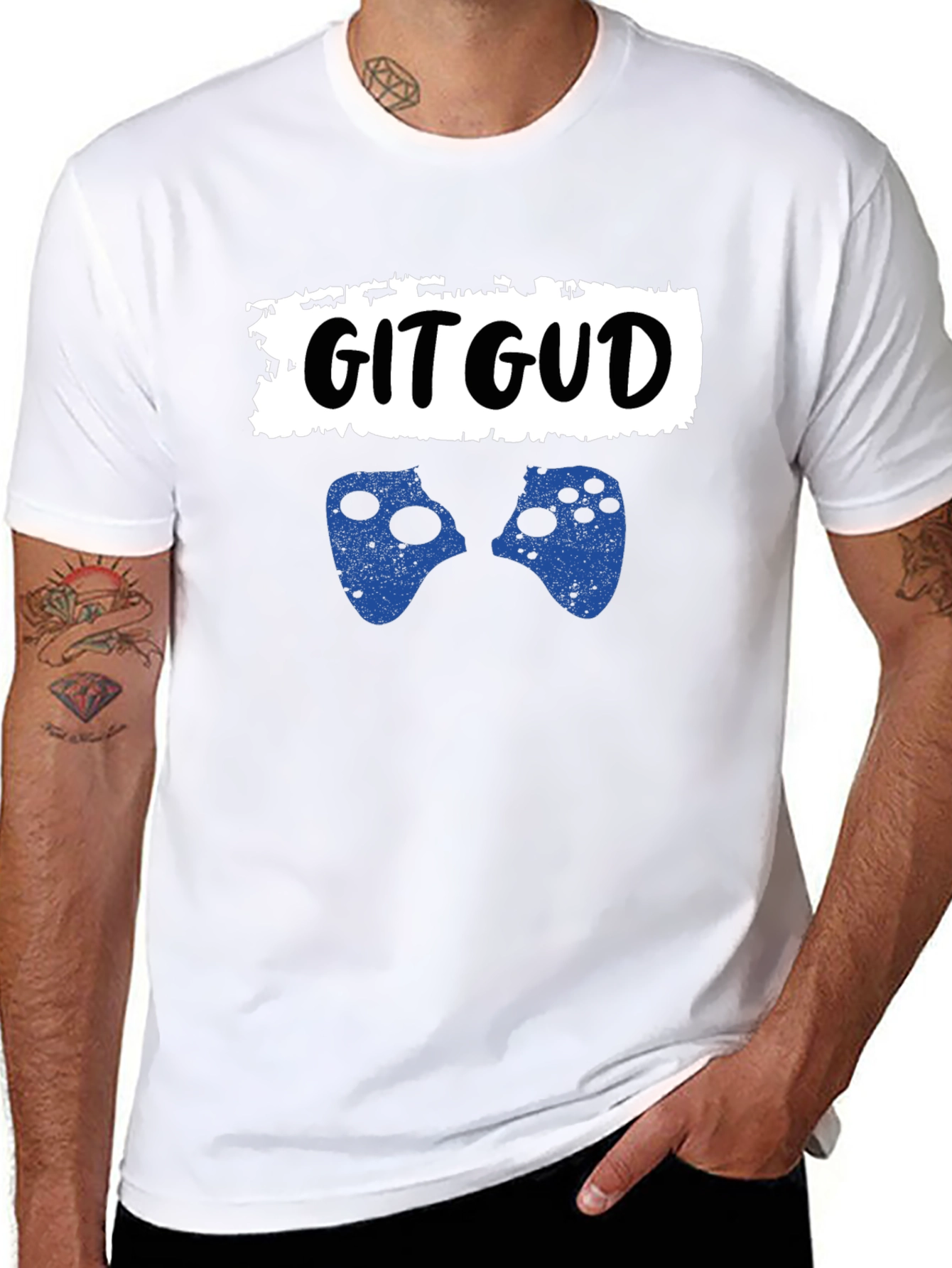 Git Gud Gamer T-Shirt - Black Cotton Graphic Tee