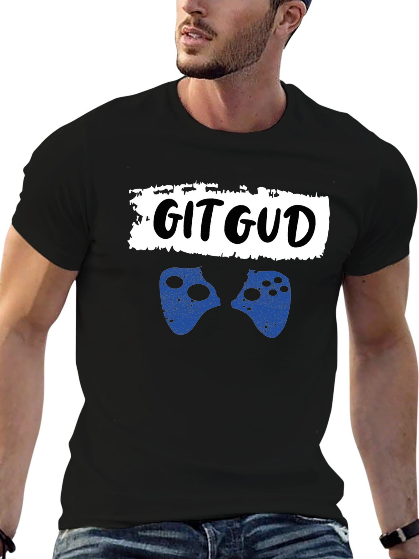 Git Gud Gamer T-Shirt - Black Cotton Graphic Tee
