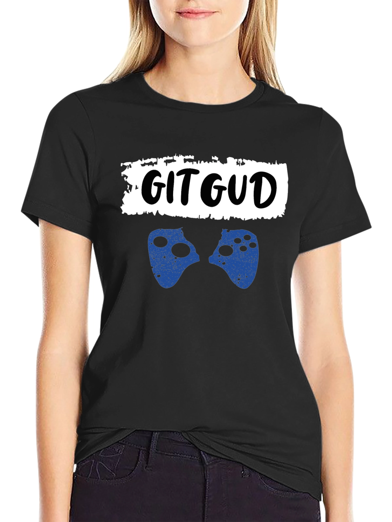 Git Gud Gamer T-Shirt - Black Cotton Graphic Tee