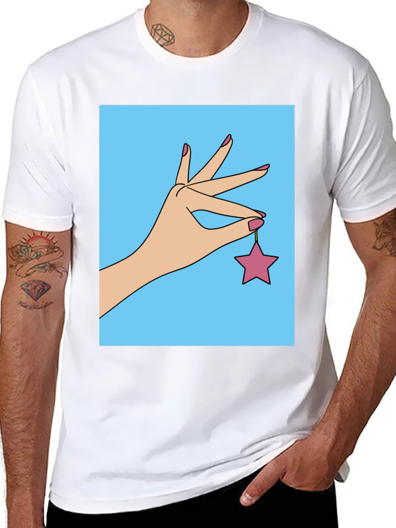 Hand Holding Star Graphic T-Shirt