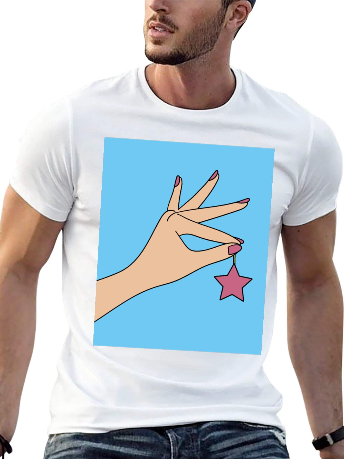 Hand Holding Star Graphic T-Shirt