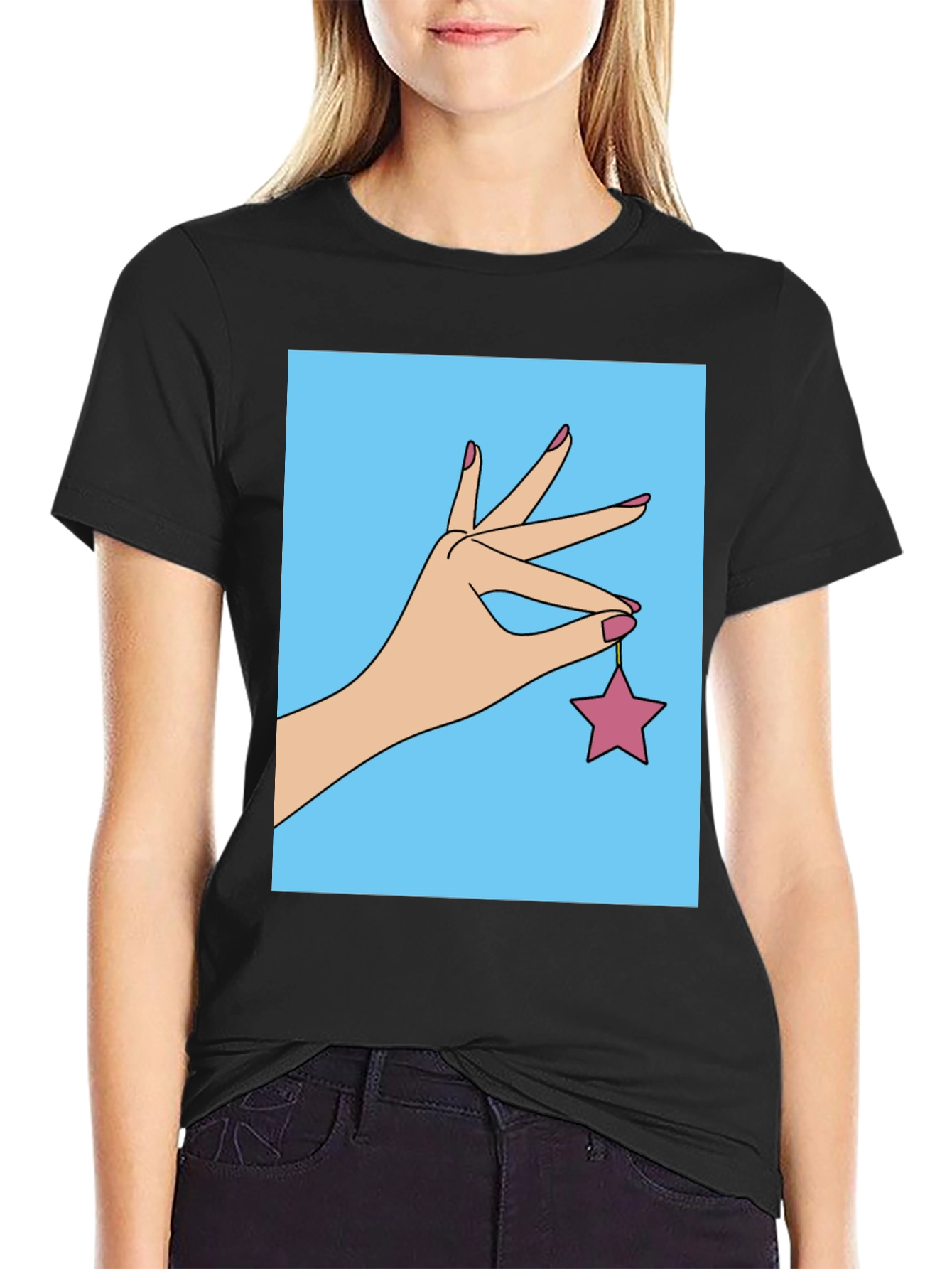Hand Holding Star Graphic T-Shirt
