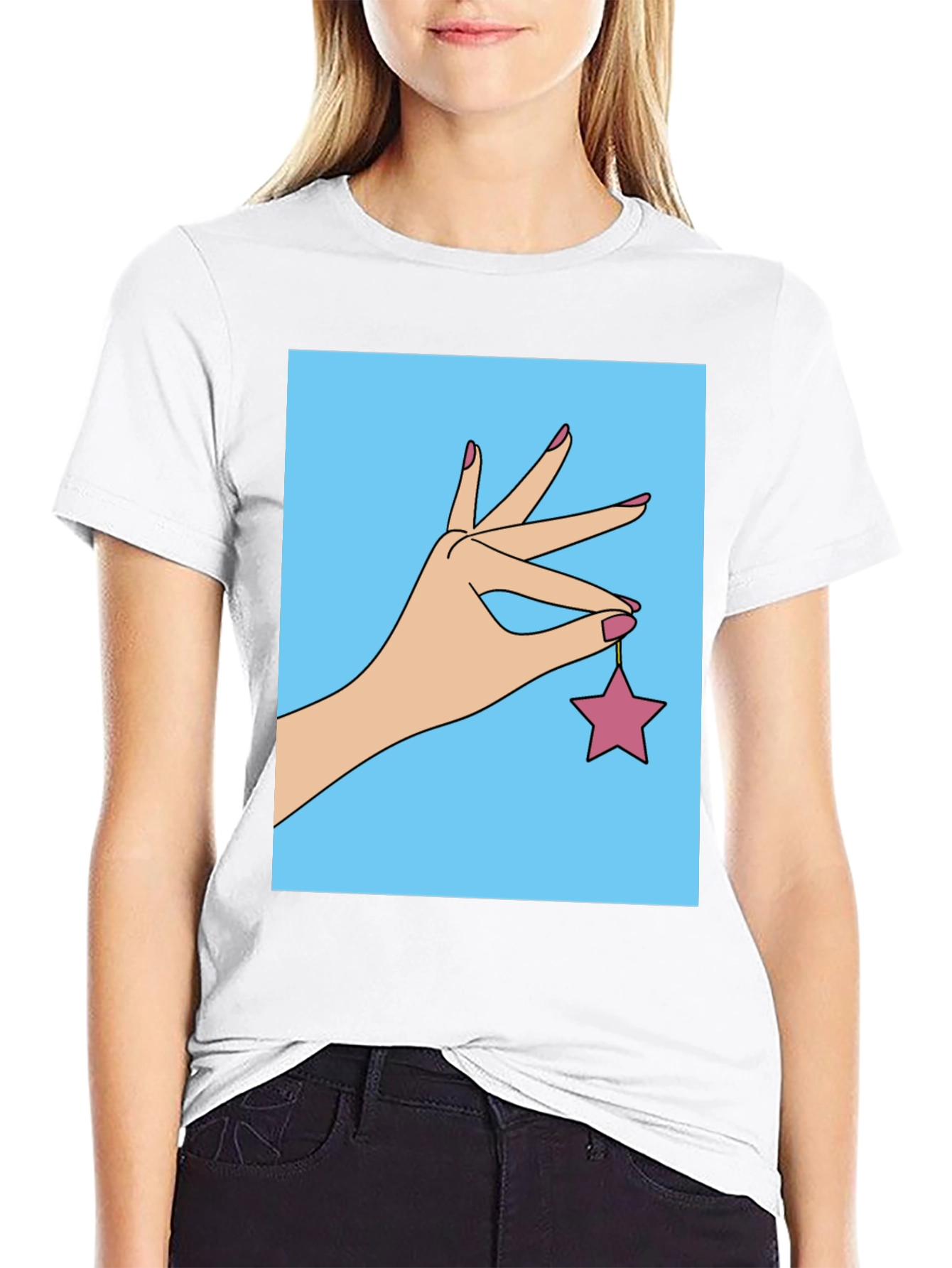 Hand Holding Star Graphic T-Shirt
