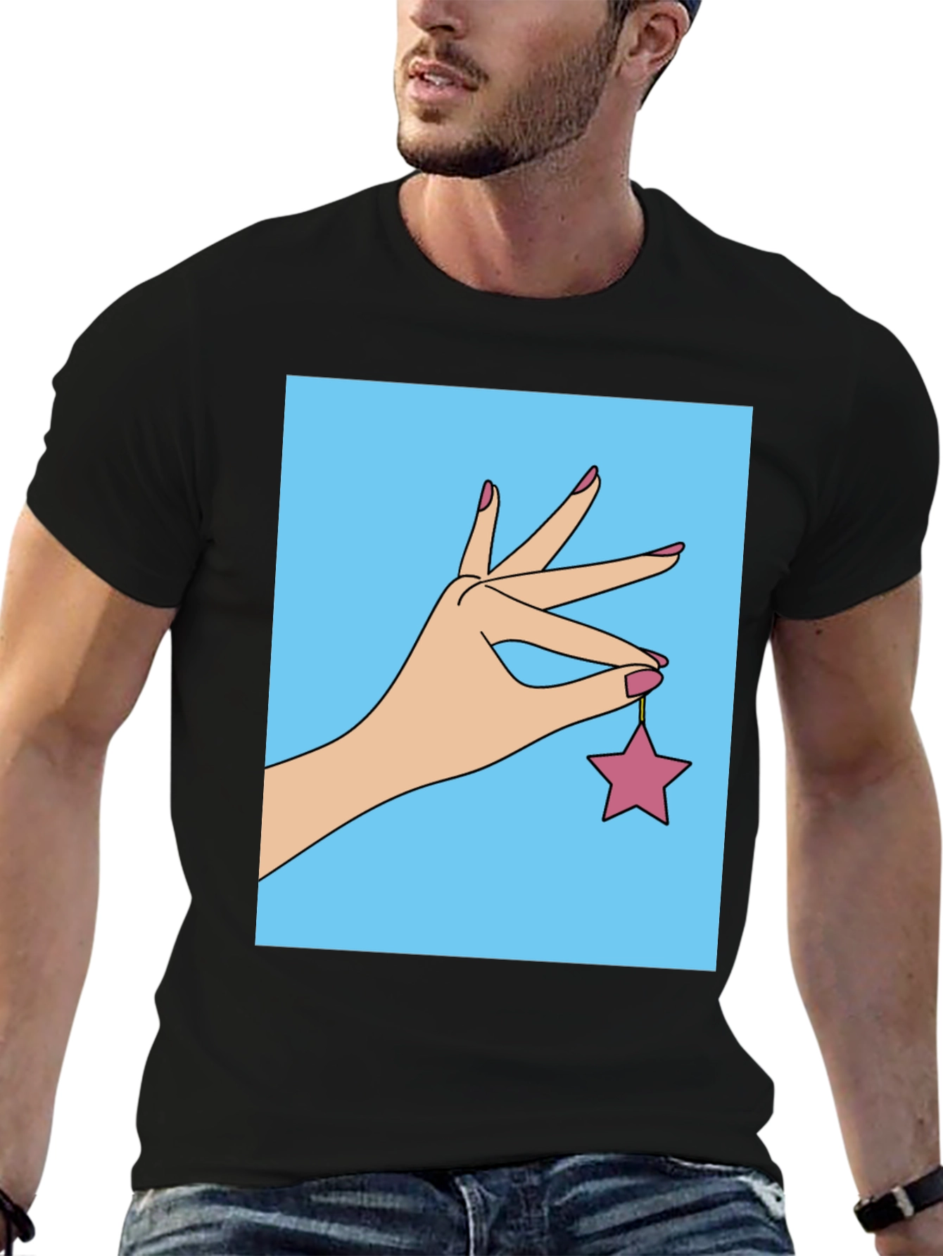 Hand Holding Star Graphic T-Shirt