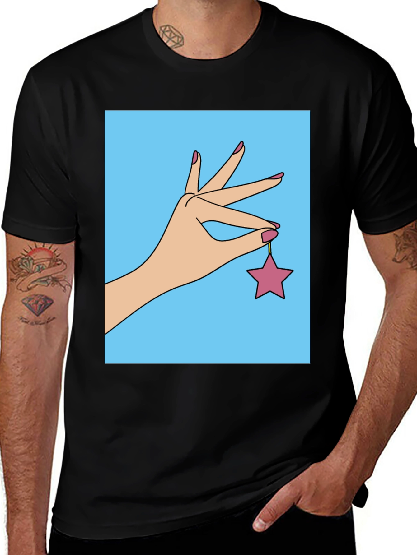 Hand Holding Star Graphic T-Shirt