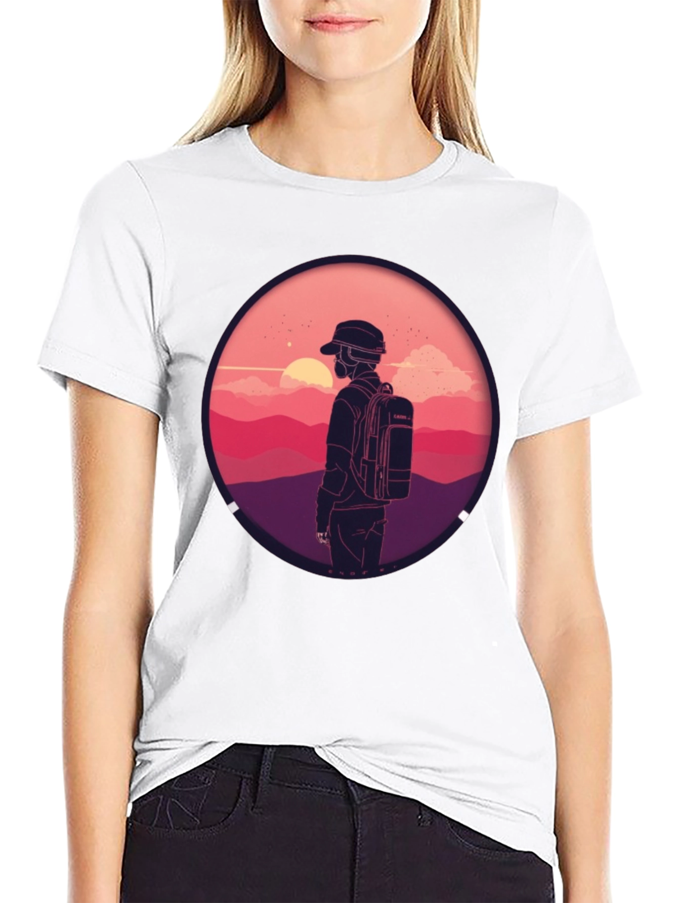 Sunset Hiker Graphic Tee - Adventure Ready