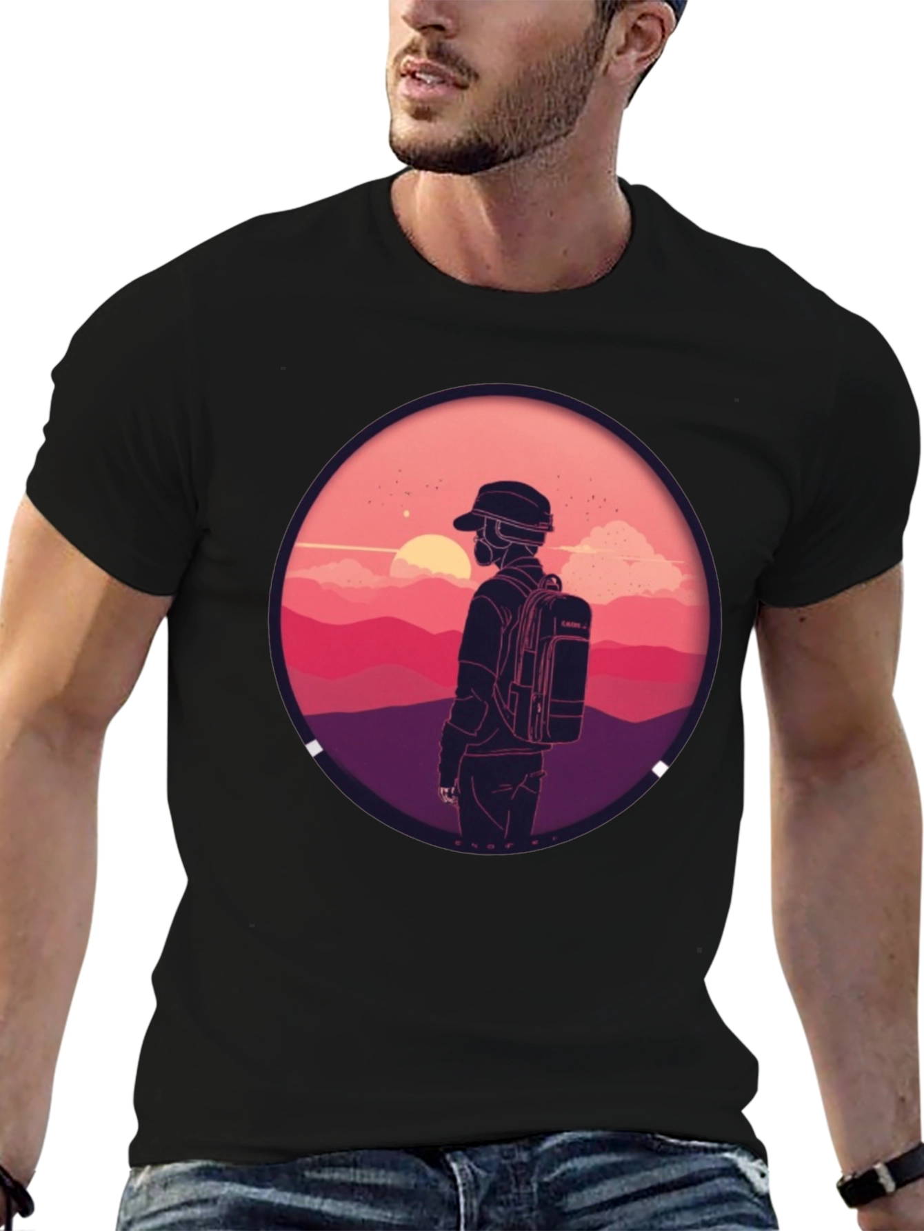 Sunset Hiker Graphic Tee - Adventure Ready