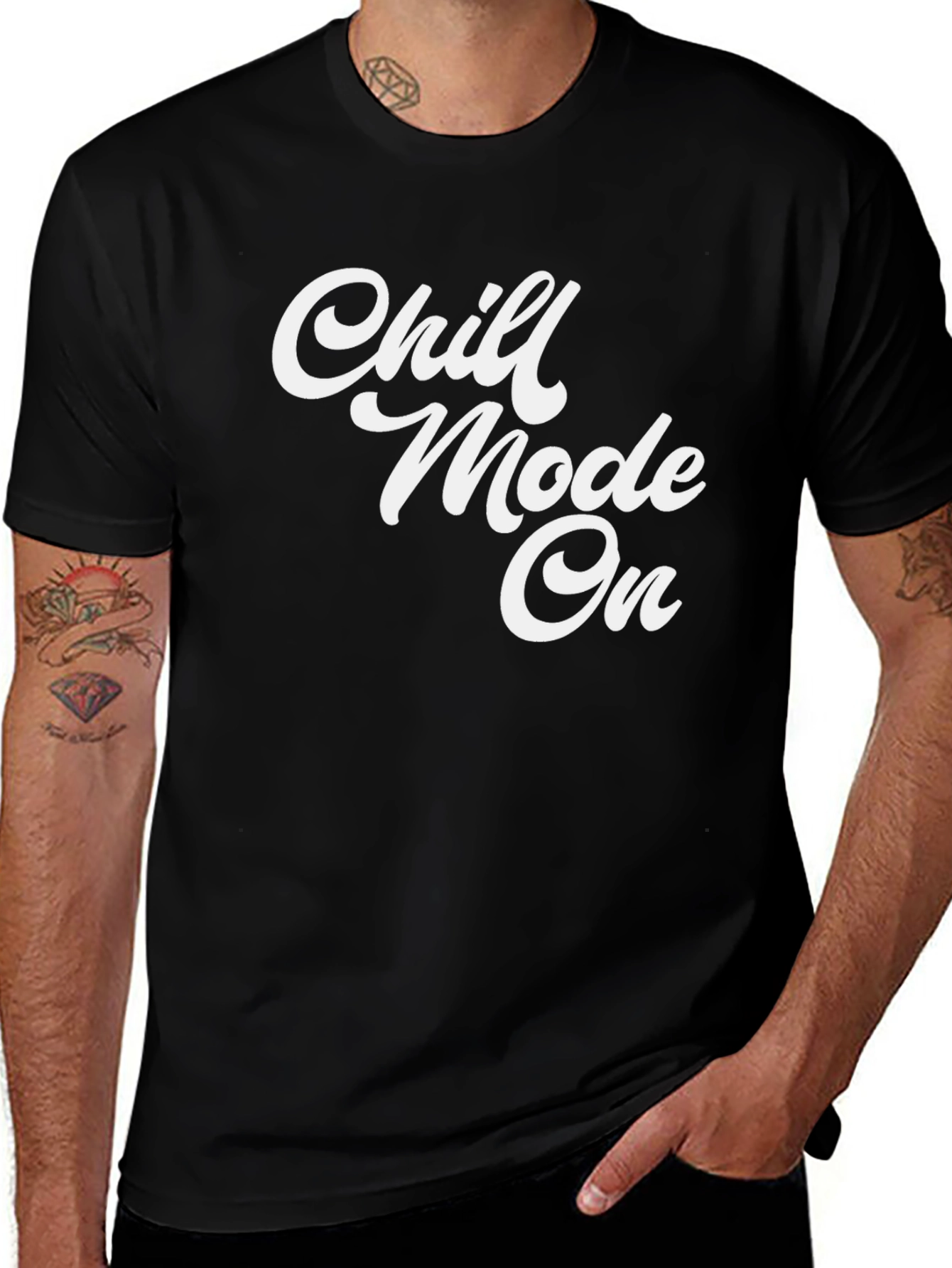 Chill Mode On Black Graphic T-Shirt
